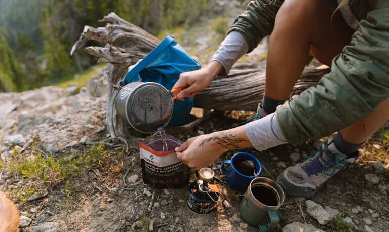 Outdoor camping gear for survival and emergency preparedness in nature.