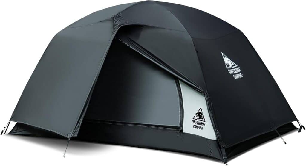 Compact camping tent for outdoor survival and backpacking, weather-resistant and easy setup.