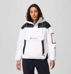 Columbia waterproof hiking jacket, outdoor gear, essential survival apparel for rain protection and adventure preparedness.