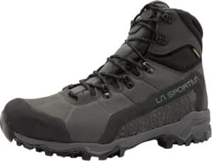 Waterproof hiking boot for outdoor survival and trekking.